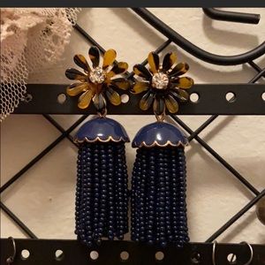 J. Crew daisy shape fringe earrings